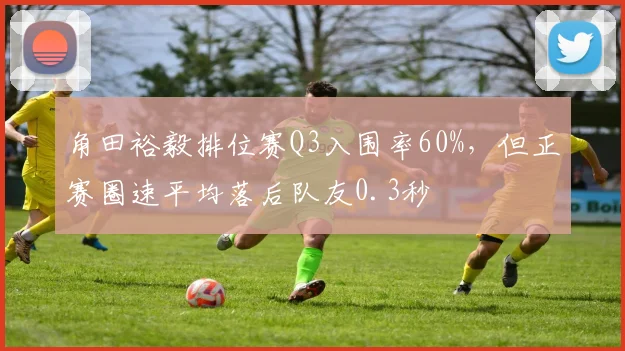 角田裕毅排位赛Q3入围率60%，但正赛圈速平均落后队友0.3秒